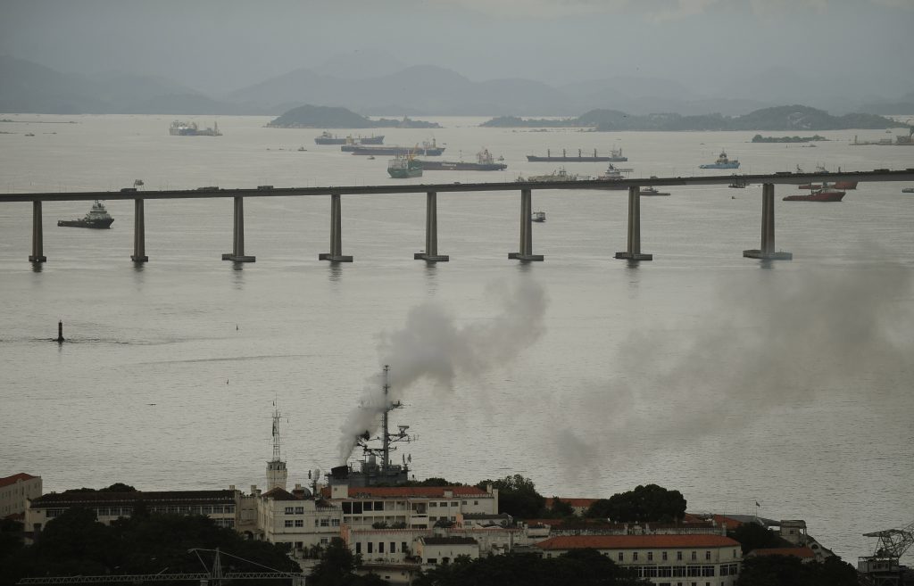 View of the Guanabara bay, with the Rio-