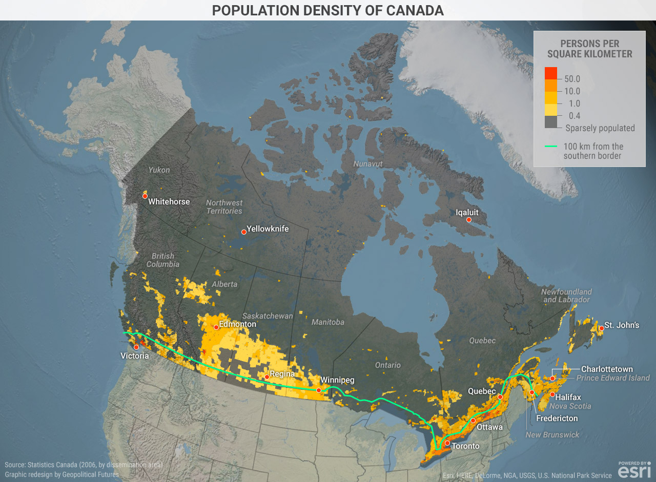 Population Density of Canada Geopolitical Futures