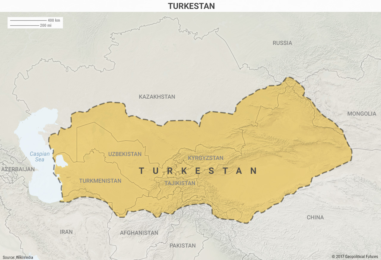 Туркестан на карте