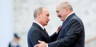 Belarusian president Lukashenko and Russian president Putin