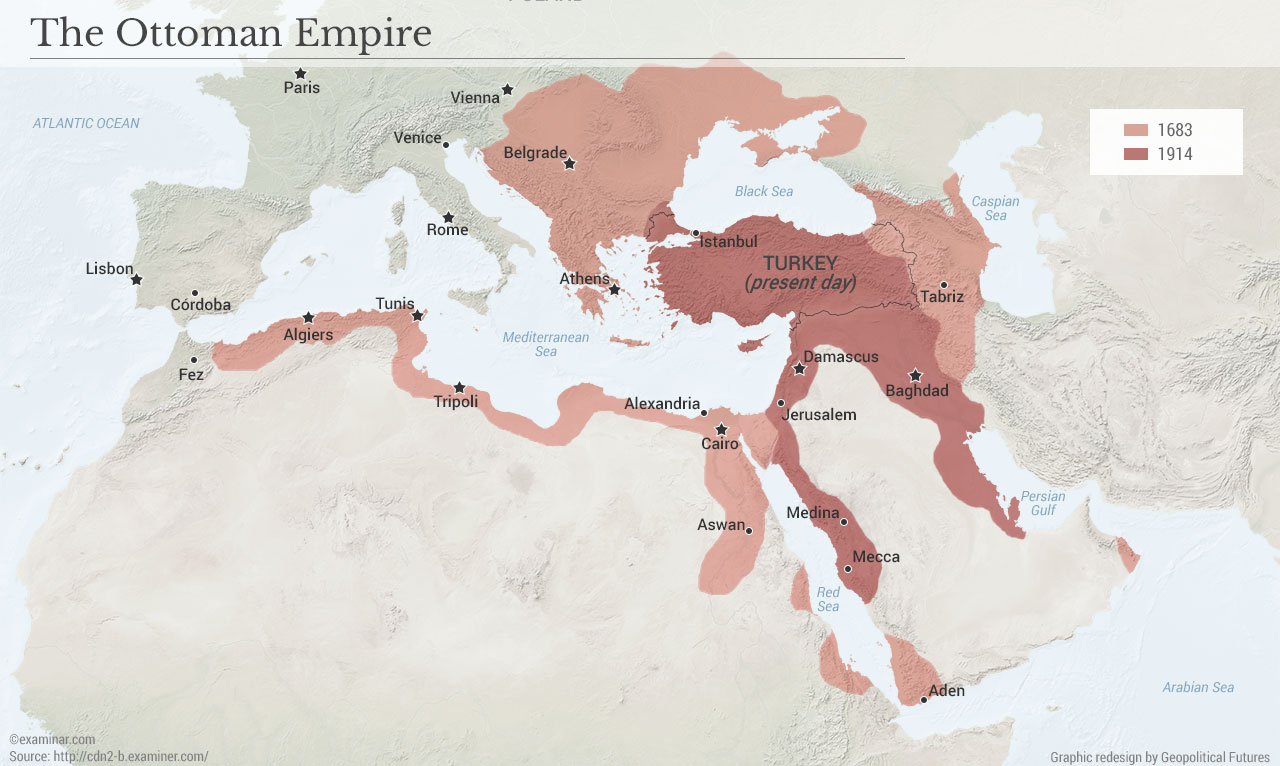 ottoman empire map at its height