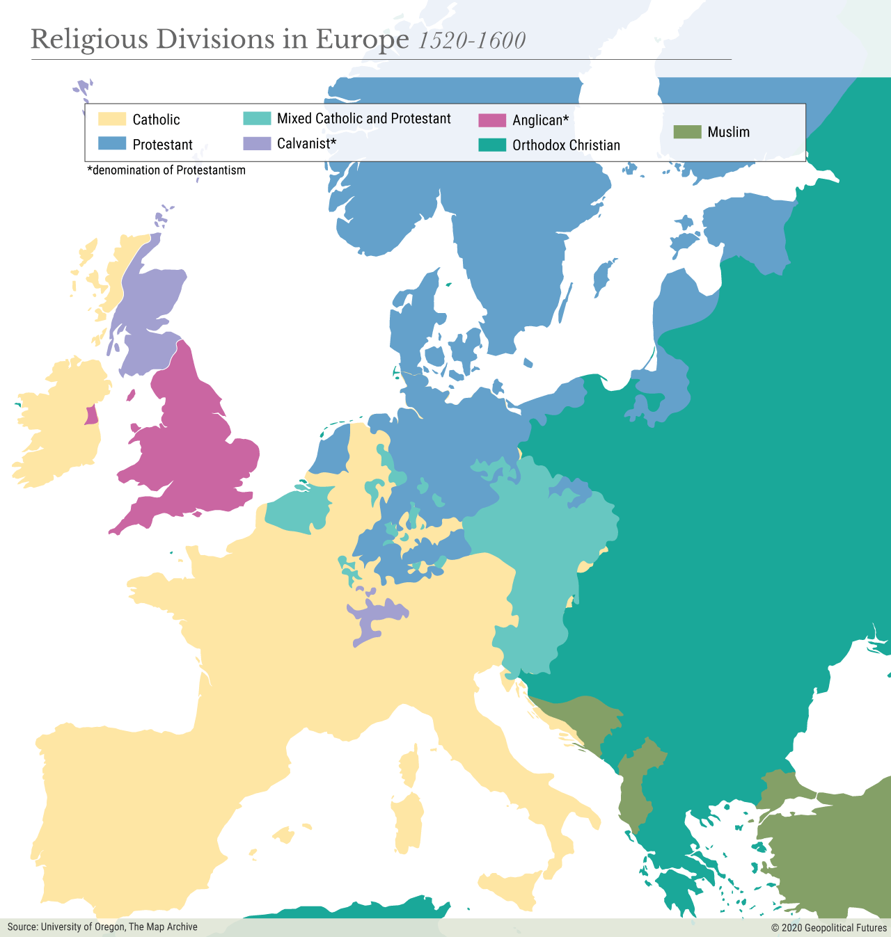 Religious Divisions in Europe 1520-1600
