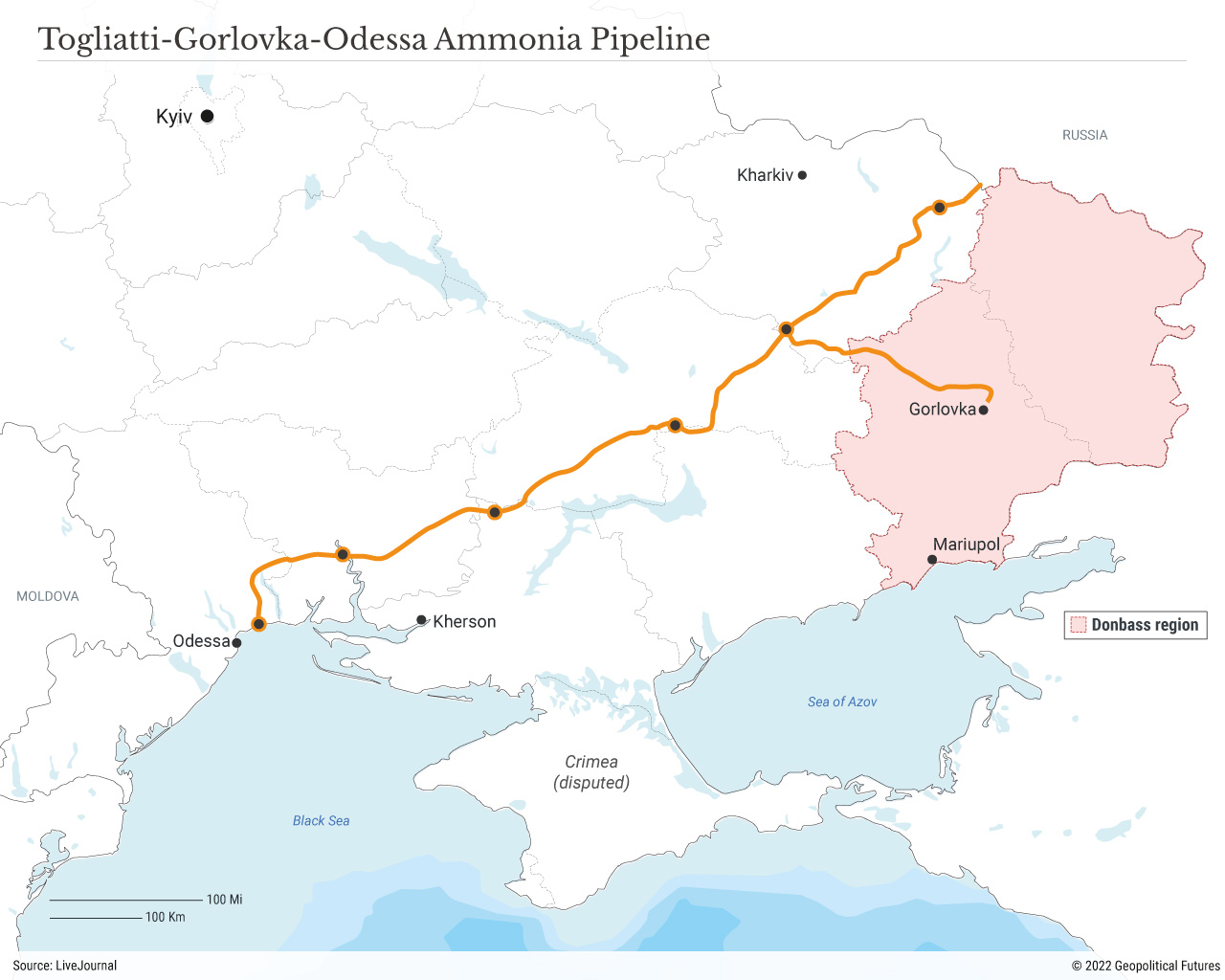 Toliatti-Gorlovka-Odessa Ammonia Pipeline
