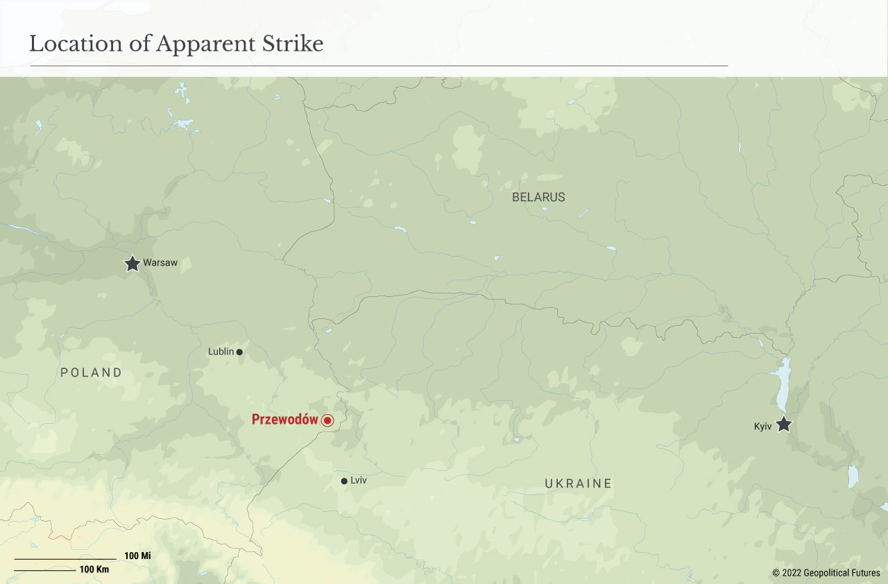 Location of Apparent Strike, Przewodów Poland